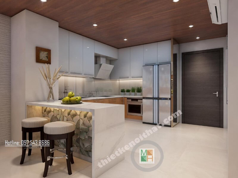 Mẫu tủ bếp hiện đại được lựa chọn cho nhiều căn hộ chung cư nhỏ Tủ bếp hiện đại, tủ bếp chữ u, tủ bếp chữ i, tủ bếp chữ l