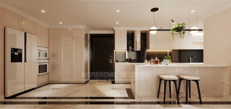 Nội thất phòng bếp sang trọng mà không kém phần tiện nghi Thiết kế chung cư