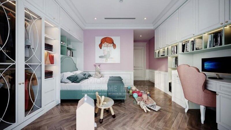 Trang trí nội thất phòng bé gái đẹp, đáng yêu.