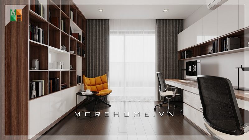 Mẫu thiết kế nội thất chung cư, nhà phố, biệt thự theo phong cách hiện đại thiết kế có cửa ban công thông thoáng có ánh sáng tự nhiên chiếu vào.